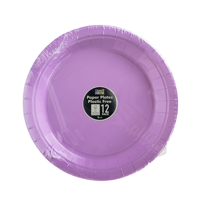 Light Purple Paper Plate - Pack of 12