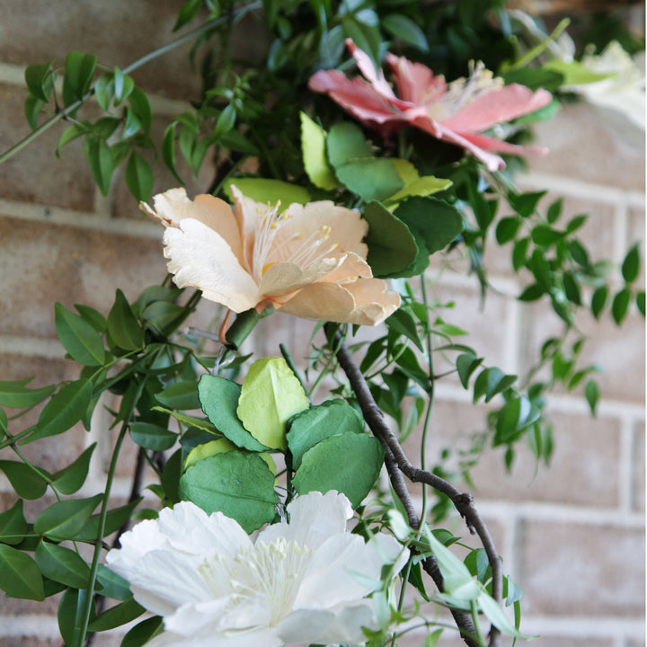 Paper Flower Garland with Fairy Lights - 15cm