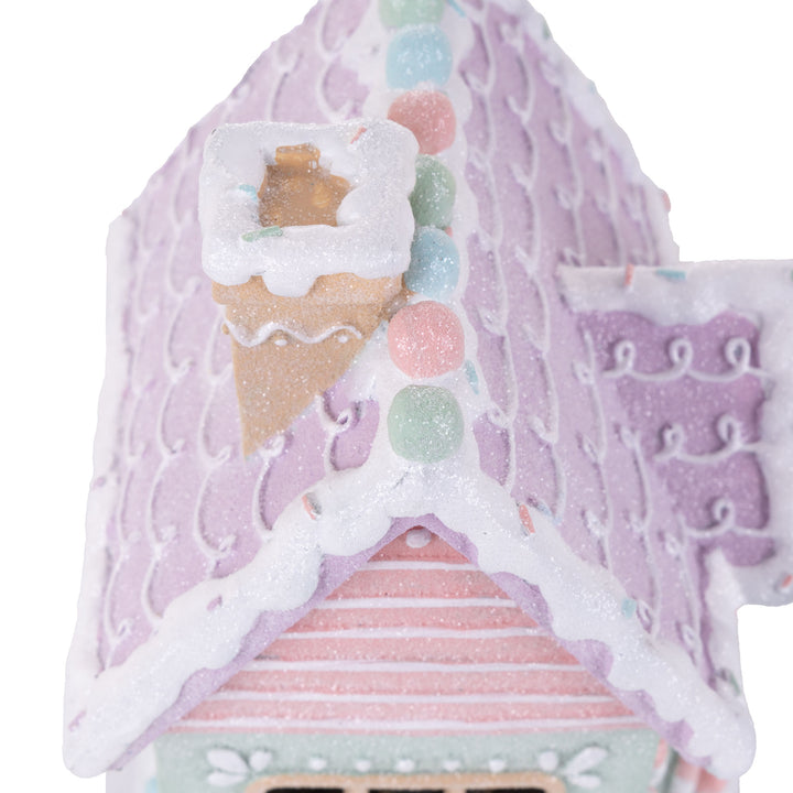 Lightup Pastel Mint and Lilac Gingerbread House Ornament - 26cm(H)