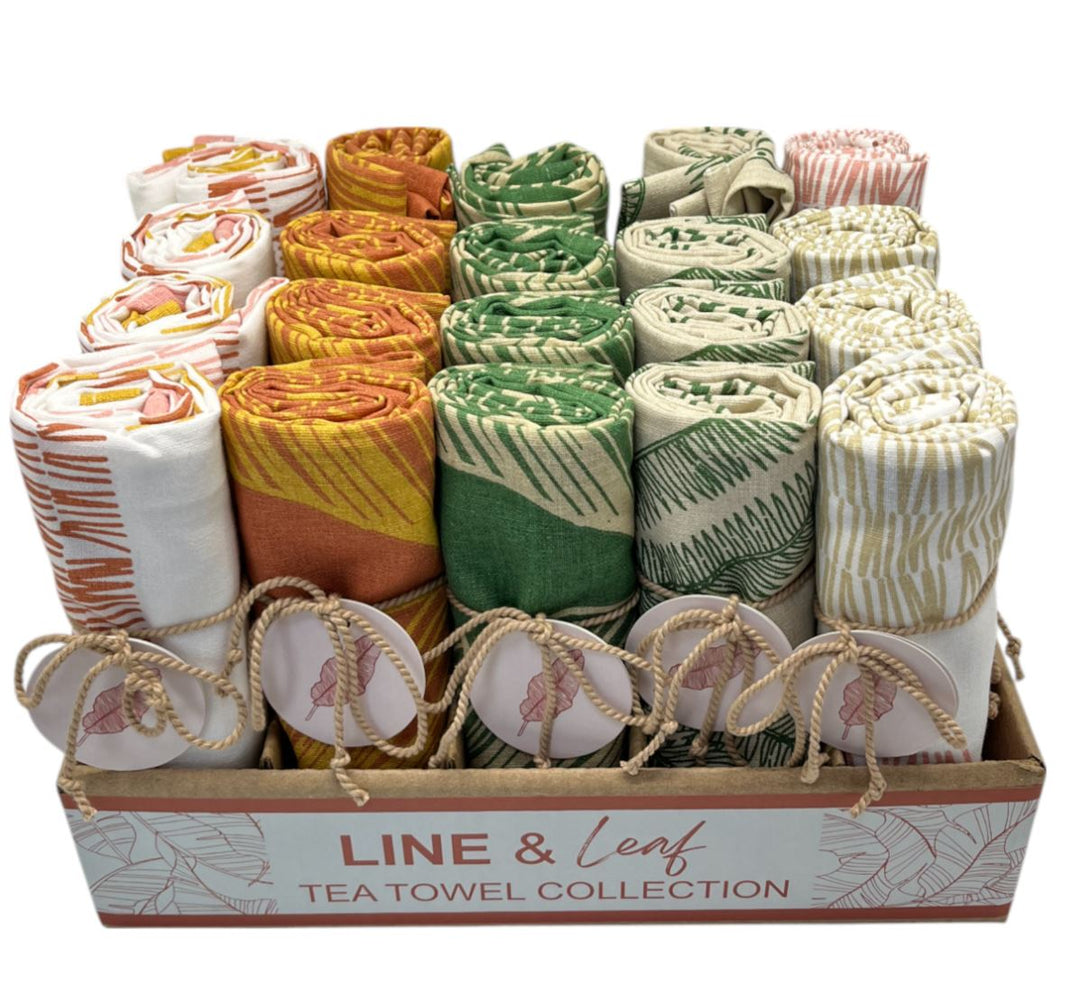 Line and Leaf Assorted Tea Towel