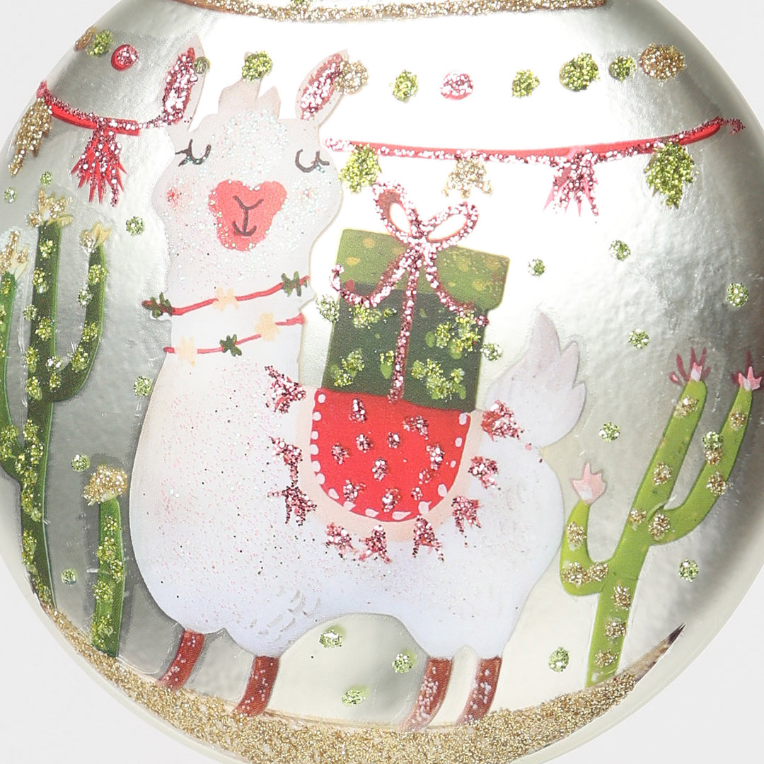 Llama Christmas Hanging Disc