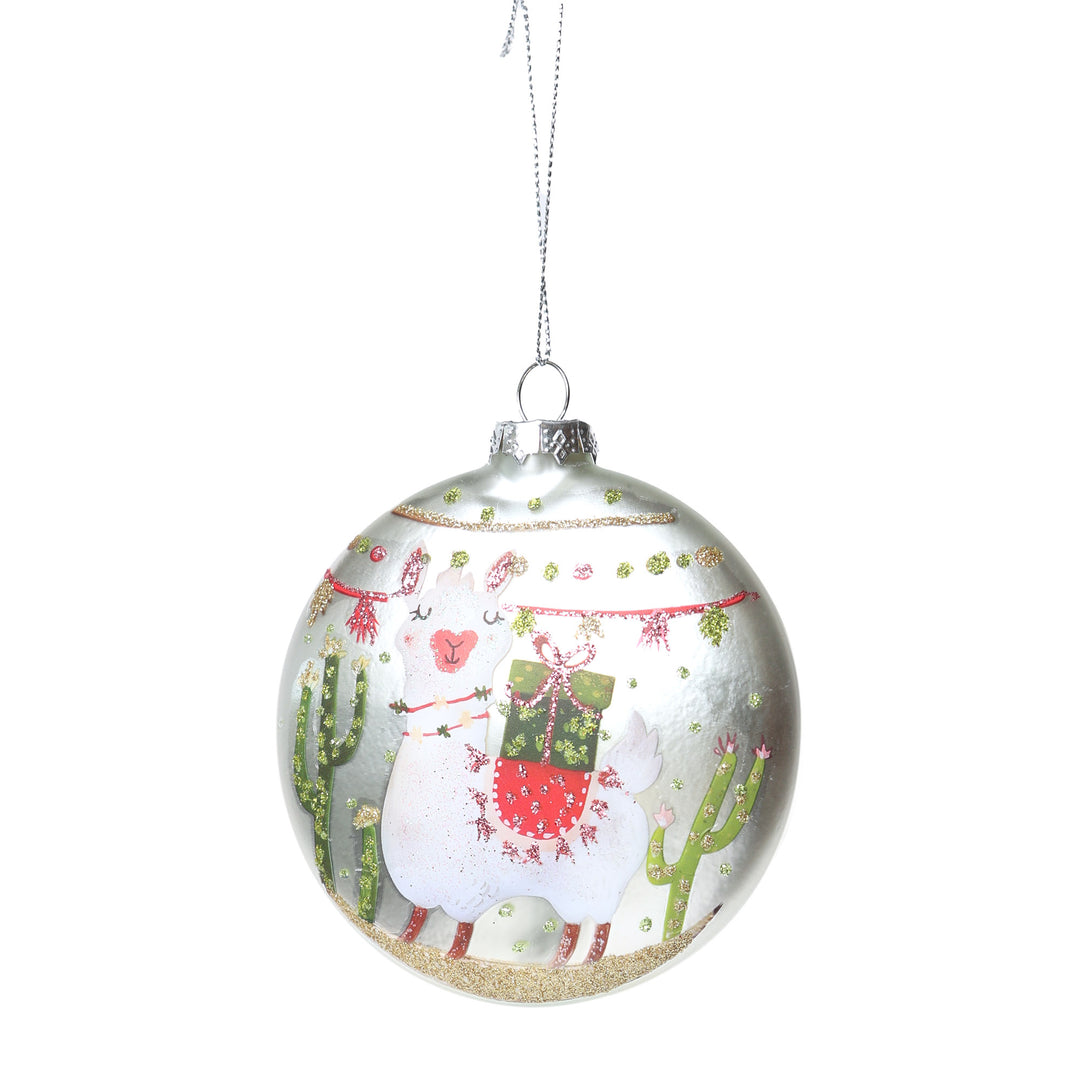 Llama Christmas Hanging Disc