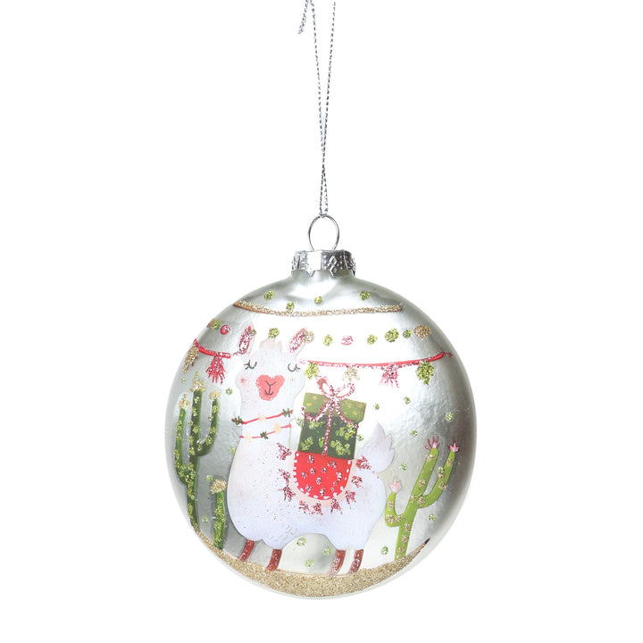 Llama Christmas Hanging Disc