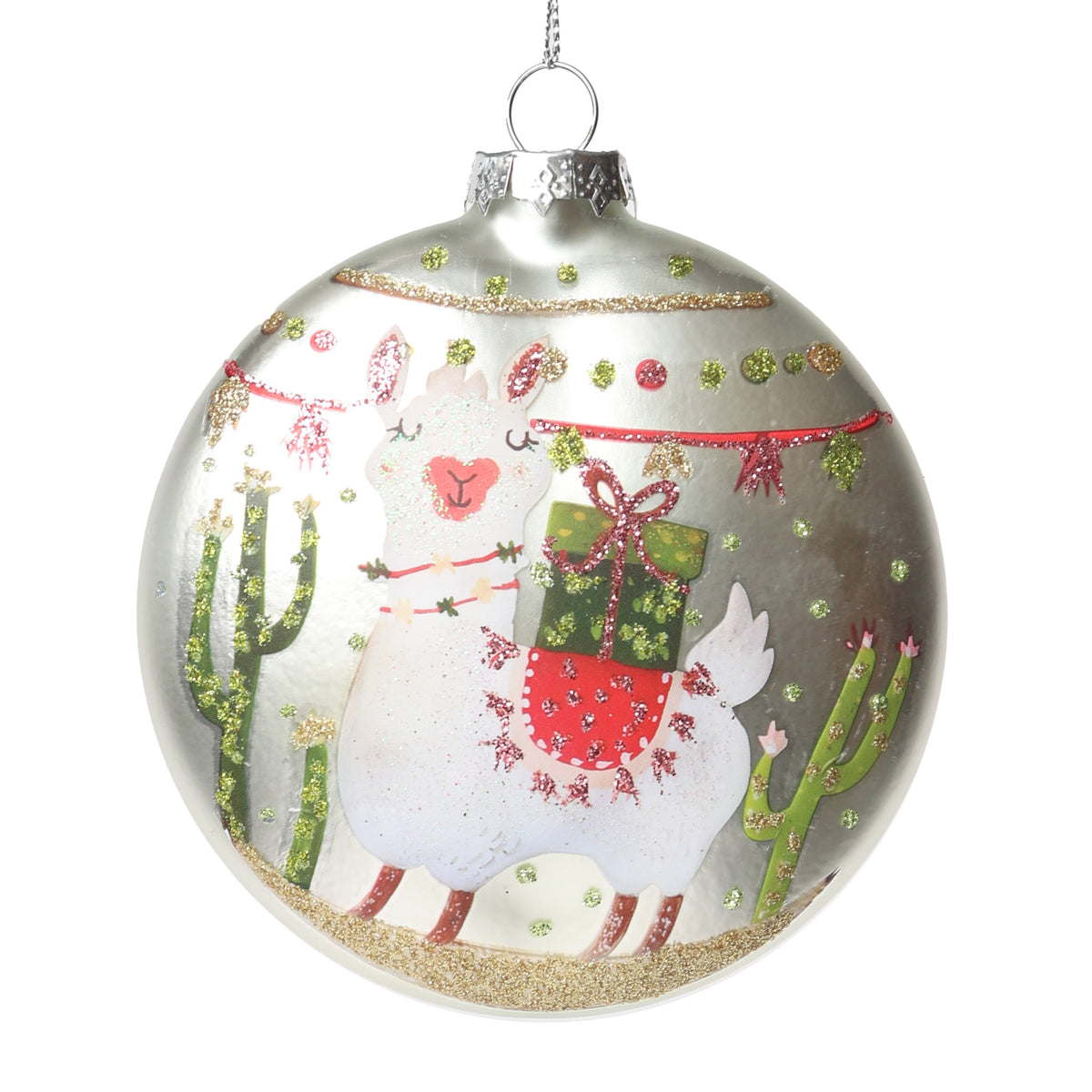 Llama Christmas Hanging Disc