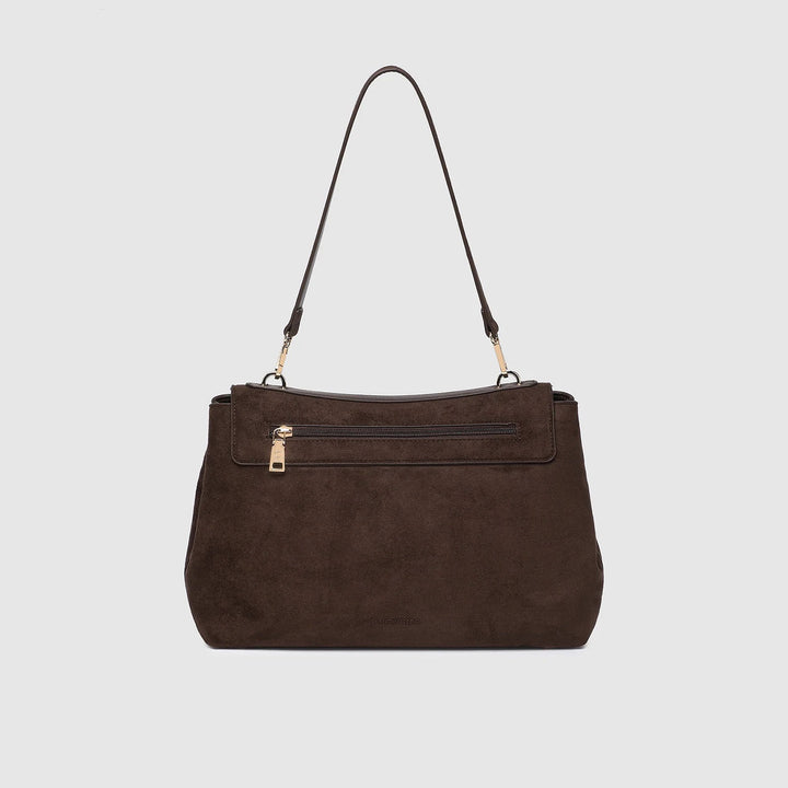 Louenhide - Arden Suedette Shoulder Bag - Chocolate