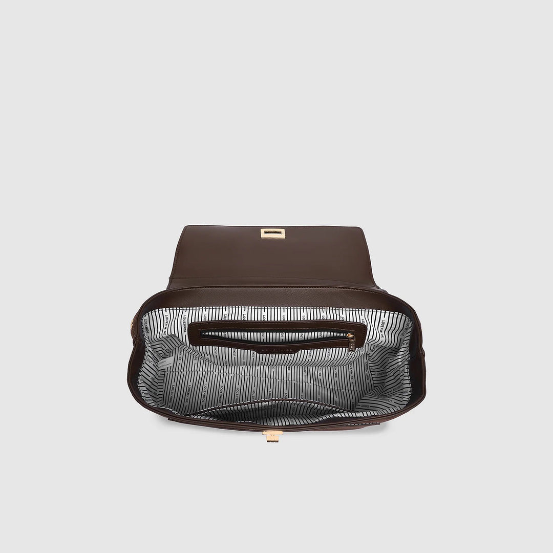 Louenhide - Arden Suedette Shoulder Bag - Chocolate