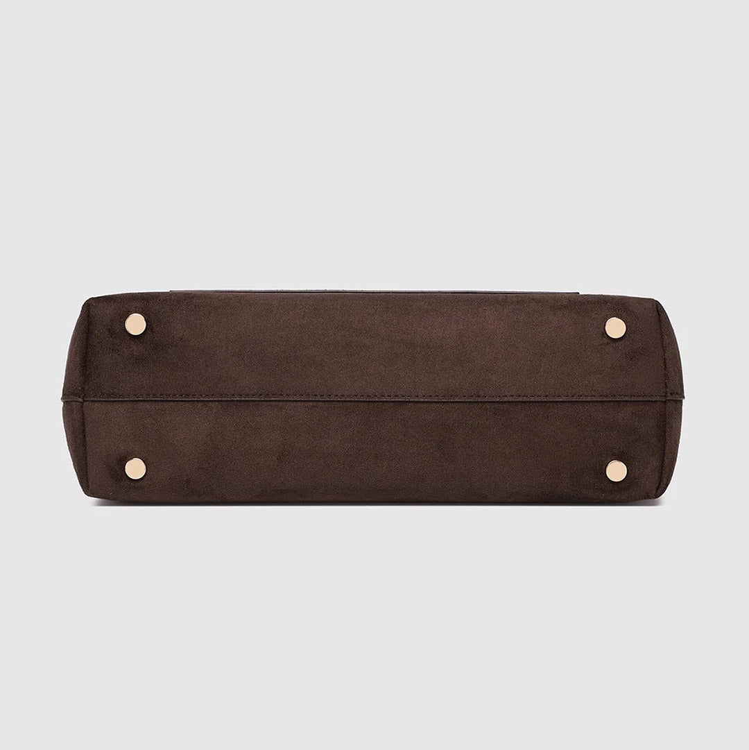 Louenhide - Arden Suedette Shoulder Bag - Chocolate