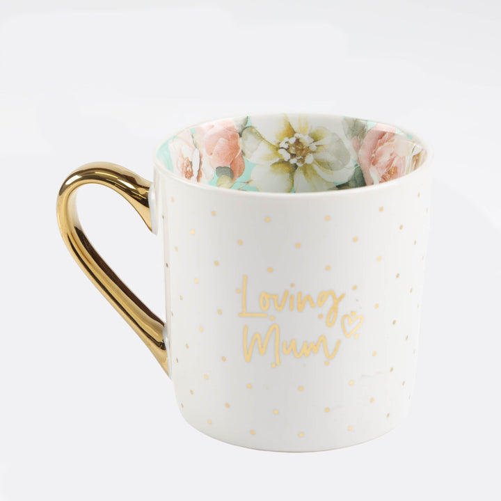 Loving Mum - Inside and Out Mint Floral Mug