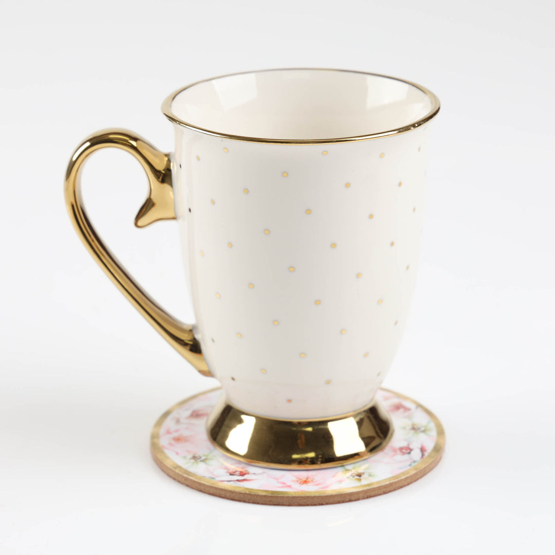 Loving Mum - Inside and Out Pink Floral Footed Mug Set