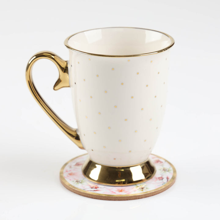 Loving Mum - Inside and Out Pink Floral Footed Mug Set