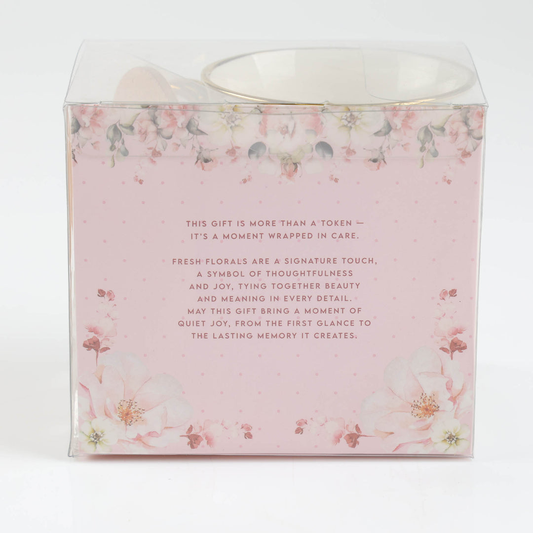 Loving Mum - Inside and Out Pink Floral Footed Mug Set