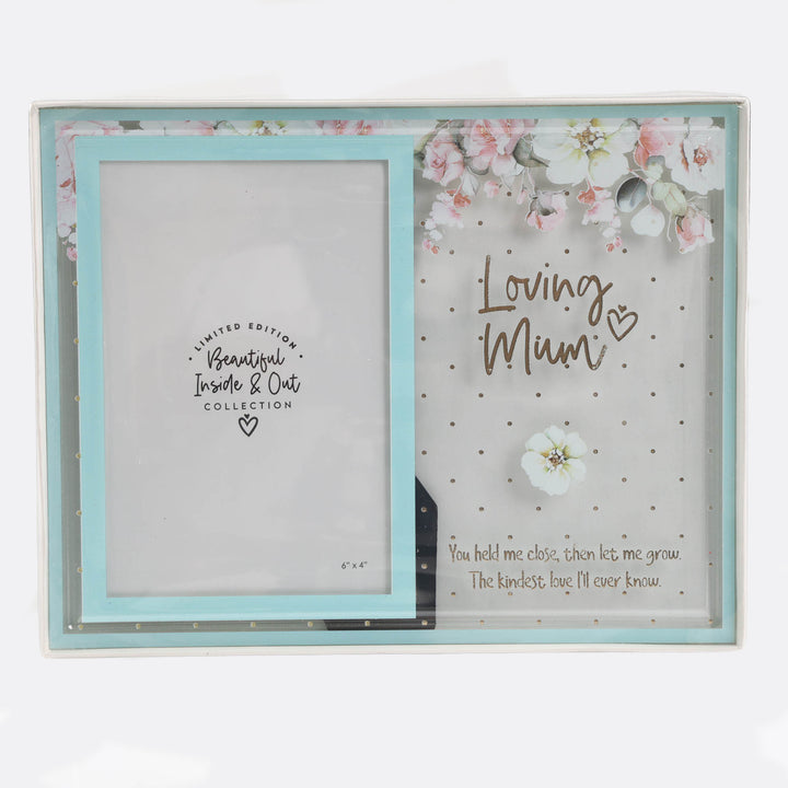 Loving Mum - Mint Floral Photo Frame