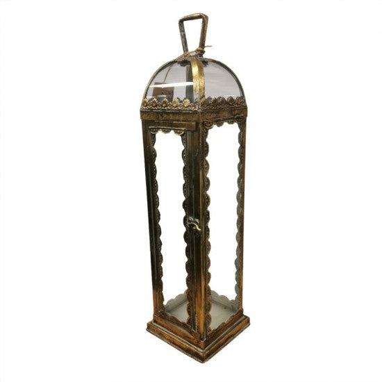 Antique Gold Metal Lantern - Large 60cm (h)
