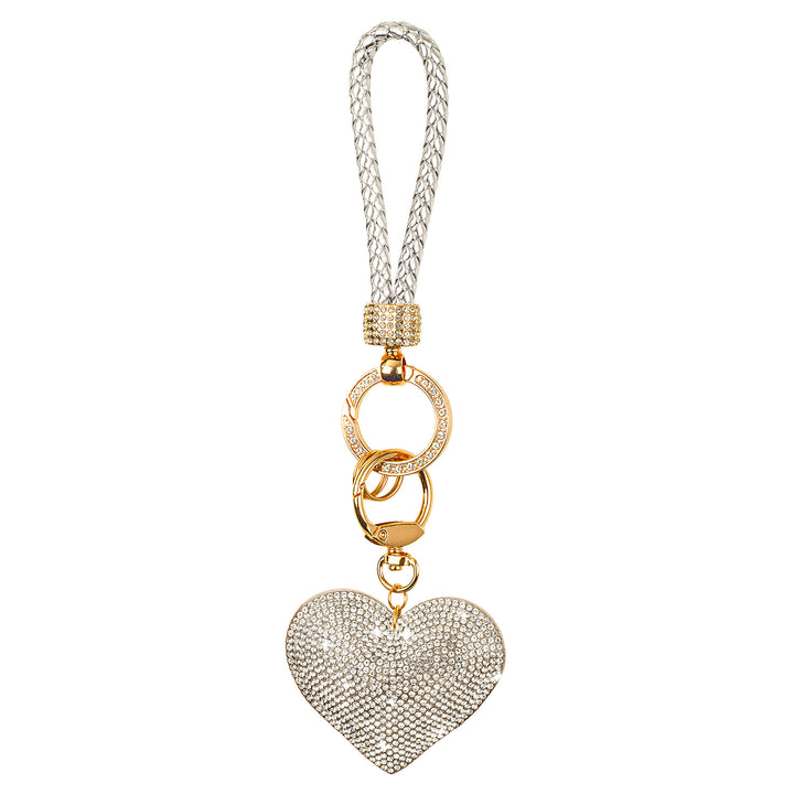 Luxury Silver Diamonte Heart Key Ring in Gift Box