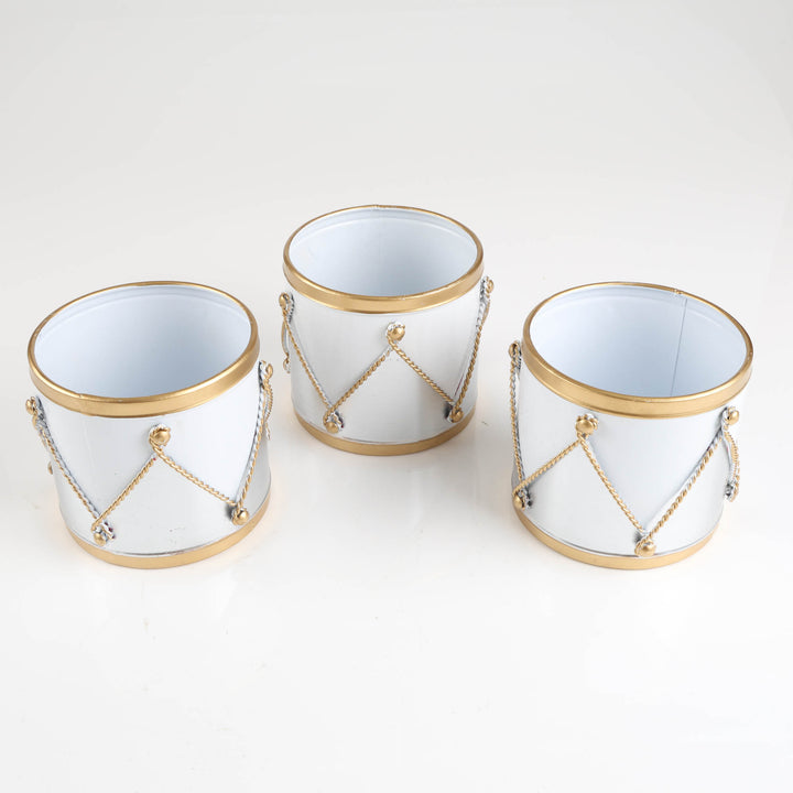 Luxe White and Gold Pot with Gold Tray