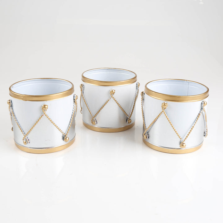 Luxe White and Gold Pot with Gold Tray