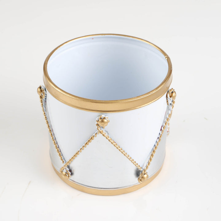 Luxe White and Gold Pot with Gold Tray