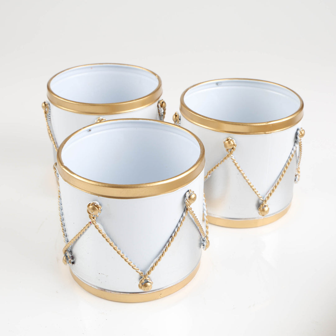 Luxe White and Gold Pot with Gold Tray
