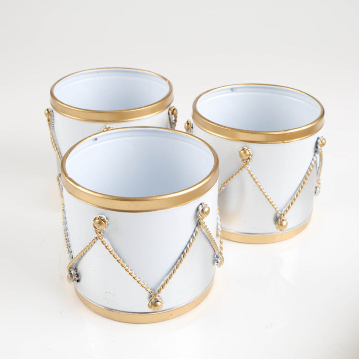Luxe White and Gold Pot with Gold Tray