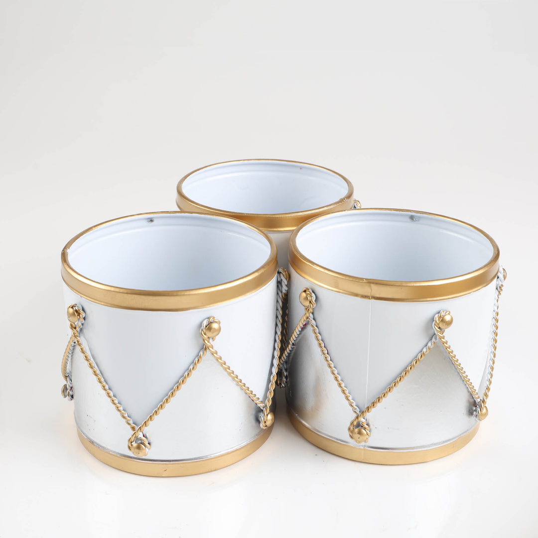 Luxe White and Gold Pot with Gold Tray