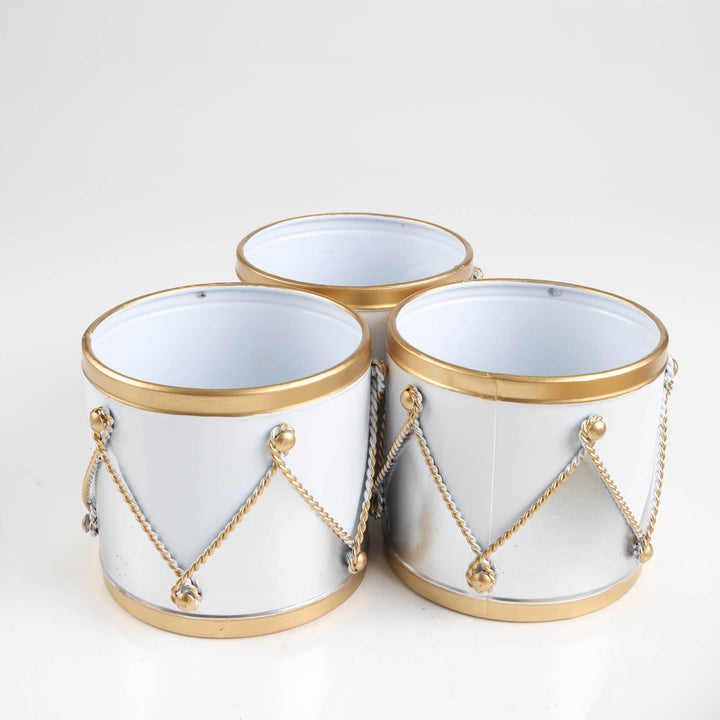 Luxe White and Gold Pot with Gold Tray