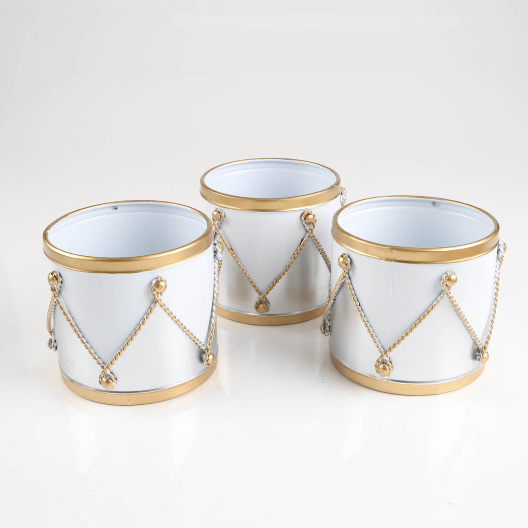 Luxe White and Gold Pot with Gold Tray