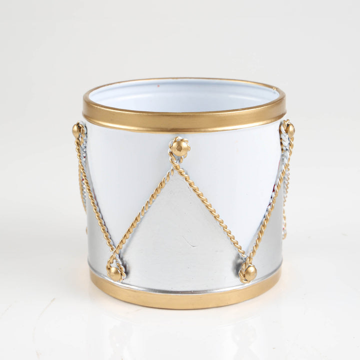 Luxe White and Gold Pot with Gold Tray