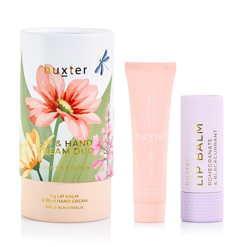 Luxury Lip &amp; Hand Cream Duo - White Florals and French Pear
