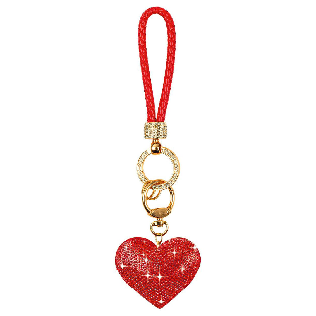 Luxury Red Diamonte Heart Key Ring in Gift Box