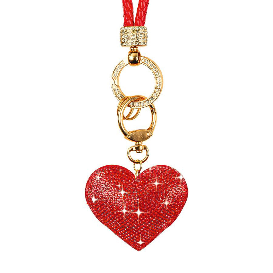 Luxury Red Diamonte Heart Key Ring in Gift Box