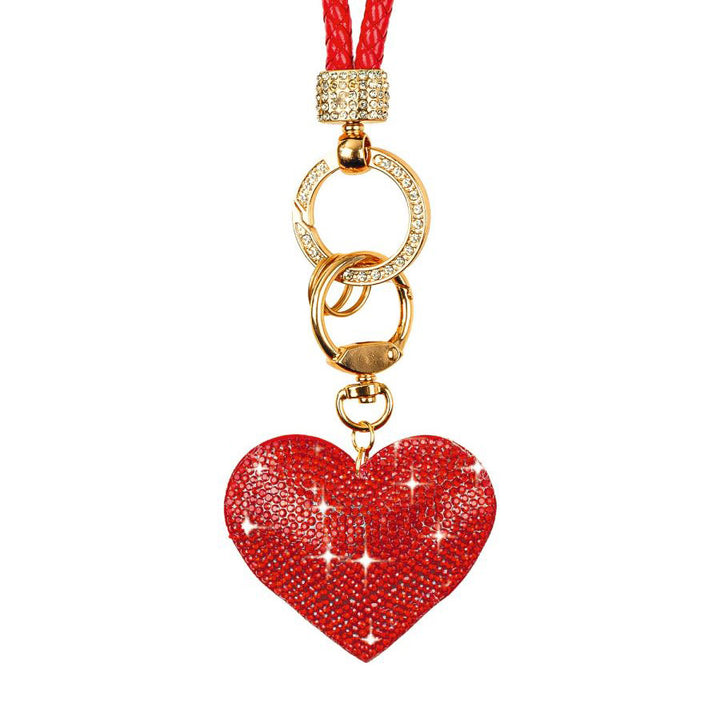 Luxury Red Diamonte Heart Key Ring in Gift Box