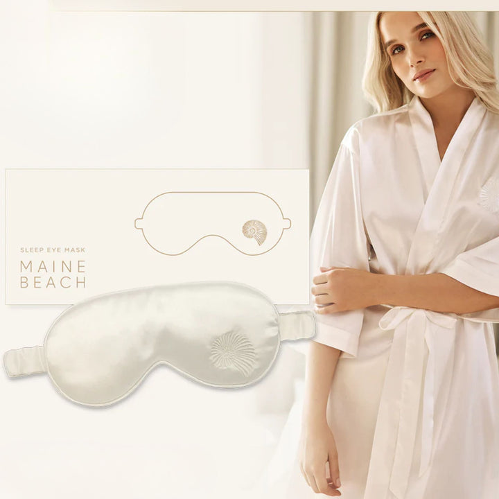 Luxury Satin Sleep Bundle - Robe and Eye Mask - Pearl
