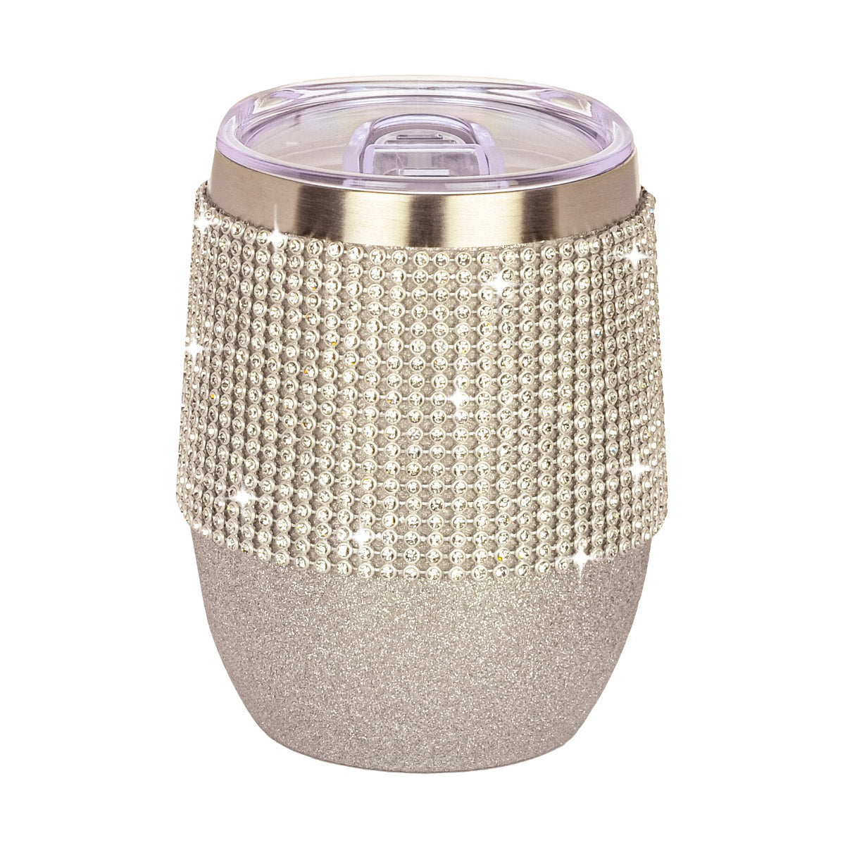 Luxury Silver Diamonte Wine Tumbler