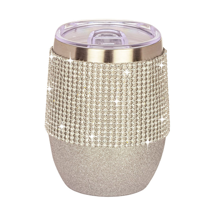Luxury Silver Diamonte Wine Tumbler