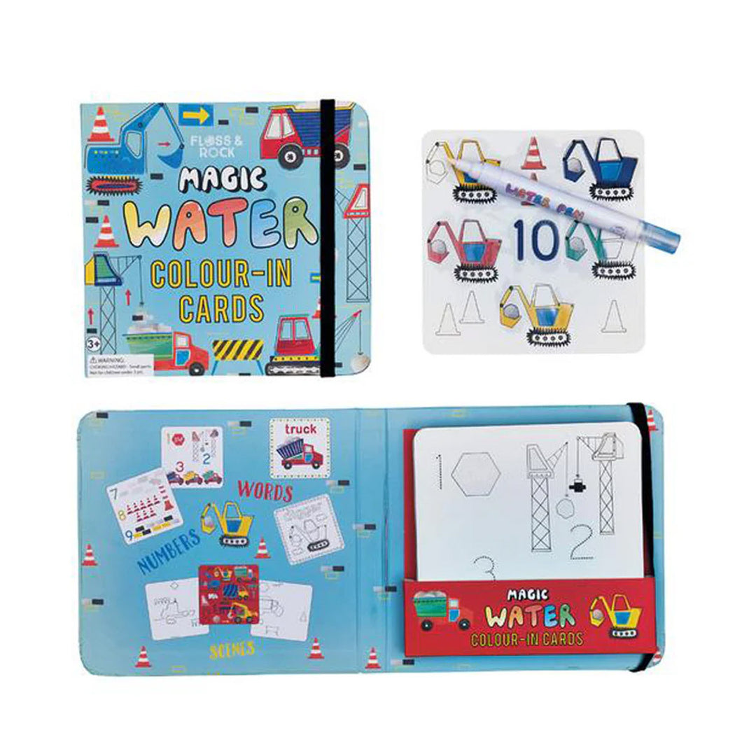 Magic Water Colouring Cards - Contstruction