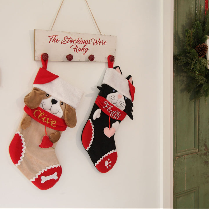 Personalised Fun Black Cat Christmas Stocking