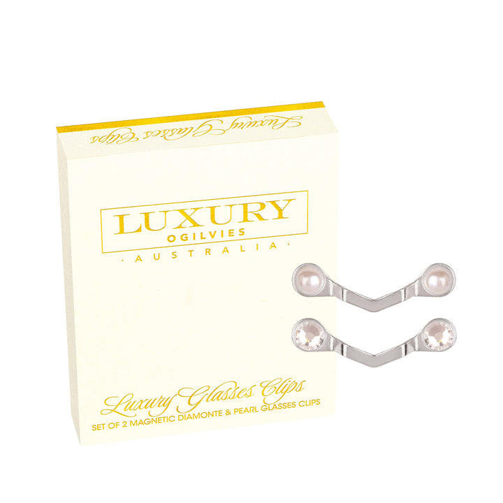 Luxury Silver Diamonte - Magnetic Glasses Clip