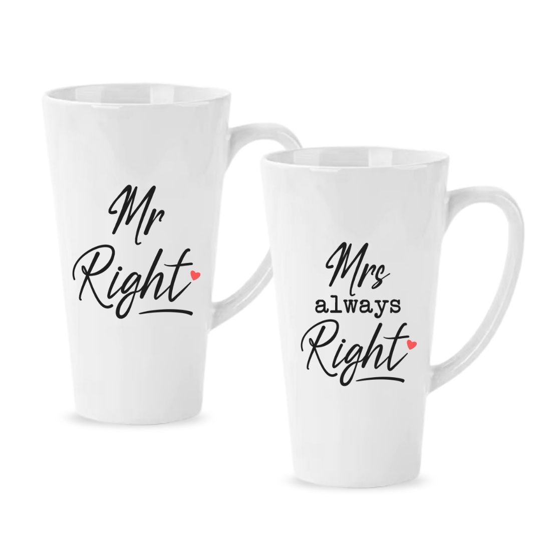 Matching Couple Mugs - Always Right -Sweet - Set of 2 -Gift Boxed 