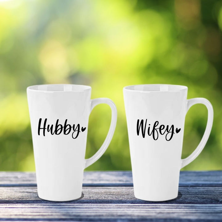 Matching Couple Mugs - Hubby and Wifey - Set of 2 - Gift Boxed 