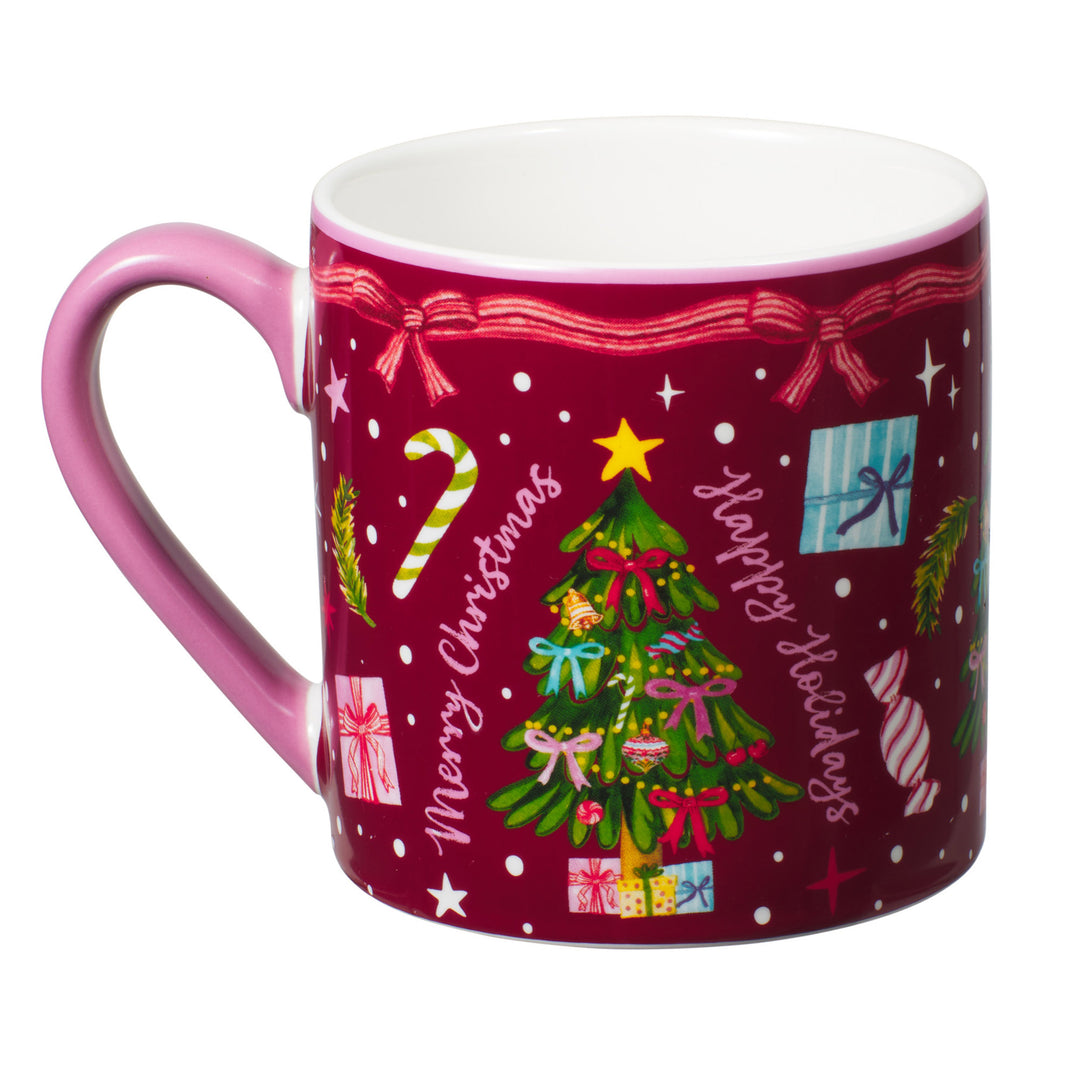 Maxwell and Williams - Falala Mug - Green and Burgundy - Set of 2 - 420ml