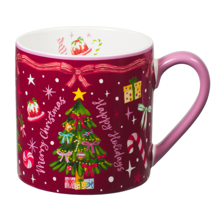 Maxwell and Williams - Falala Mug - Green and Burgundy - Set of 2 - 420ml