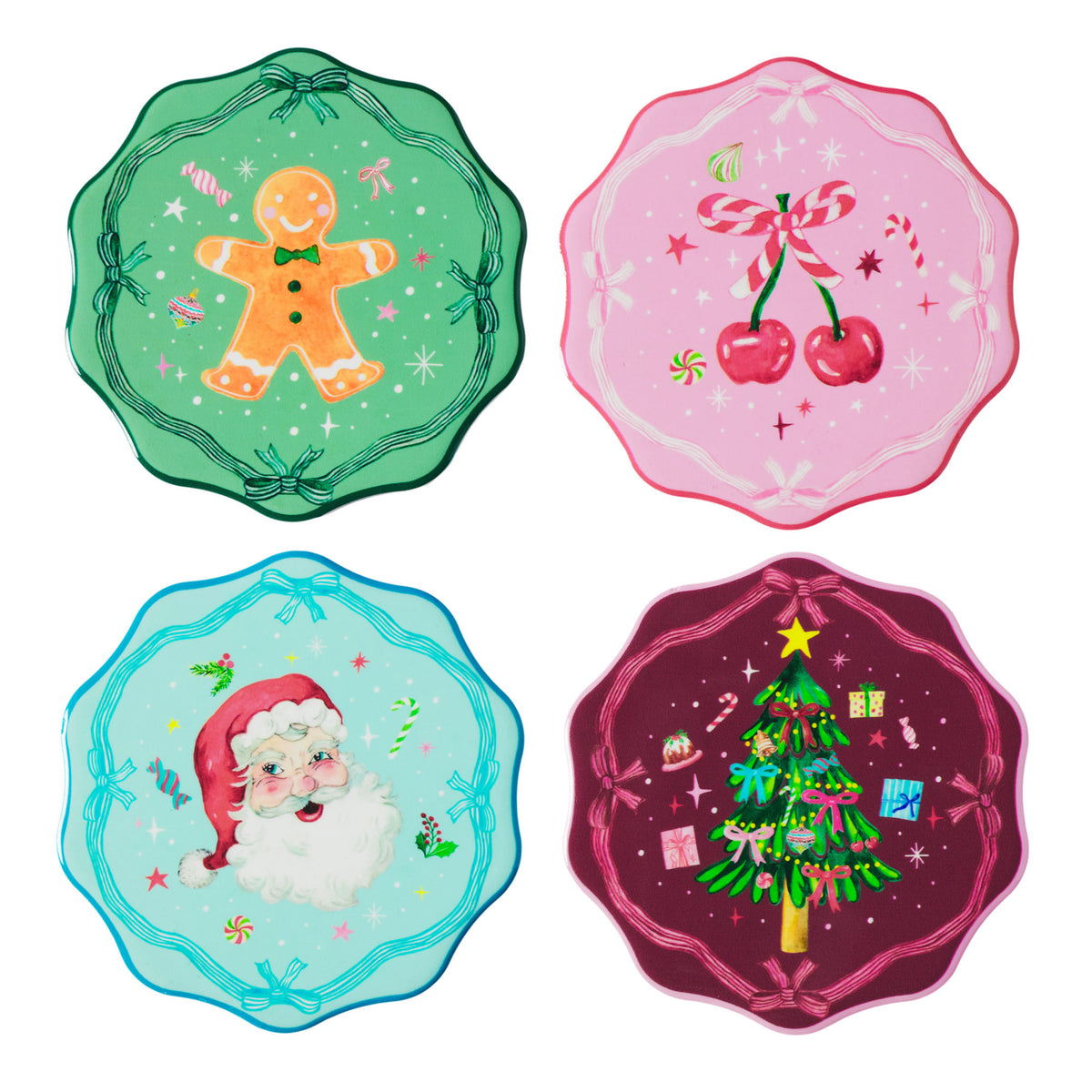 Maxwell and Williams - Falala Scallop Ceramic Coasters - Set of 4