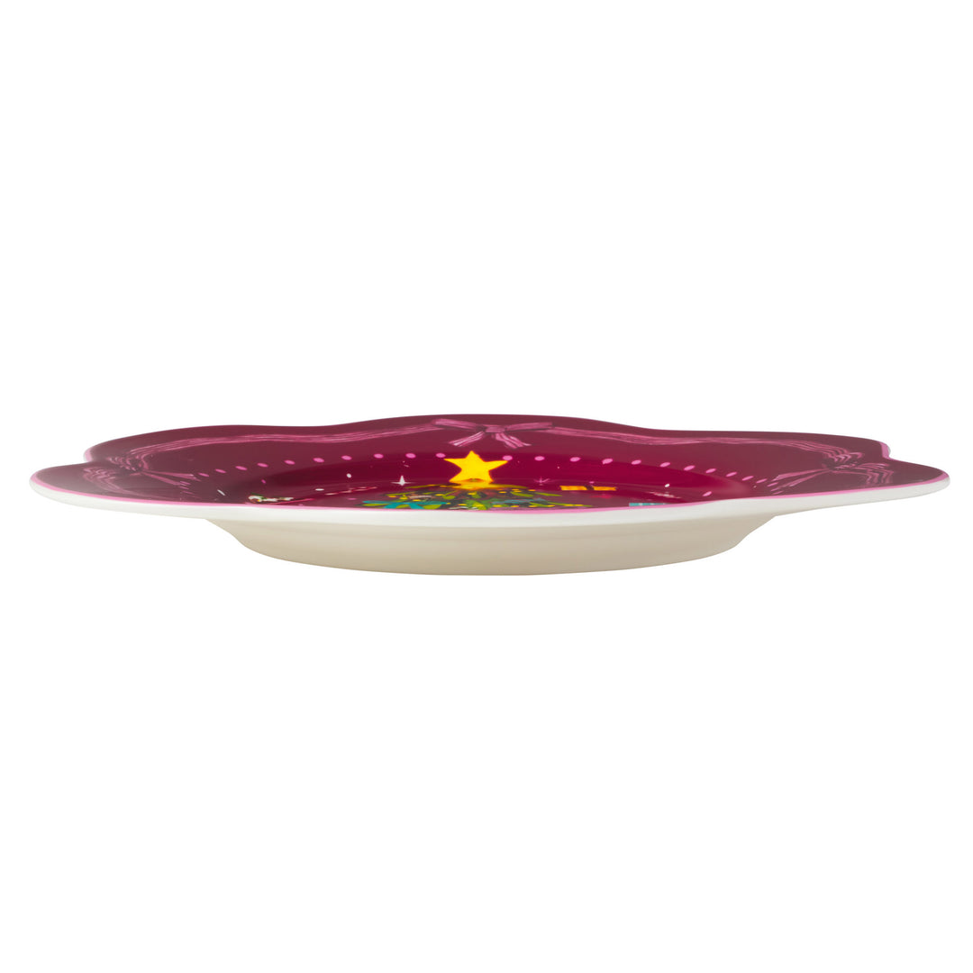 Maxwell and Williams - Falala Scalloped Rim Plate - Burgundy - 21.5cm