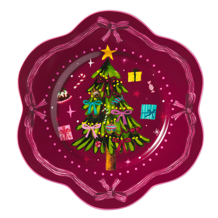 Maxwell and Williams - Falala Scalloped Rim Plate - Burgundy - 21.5cm