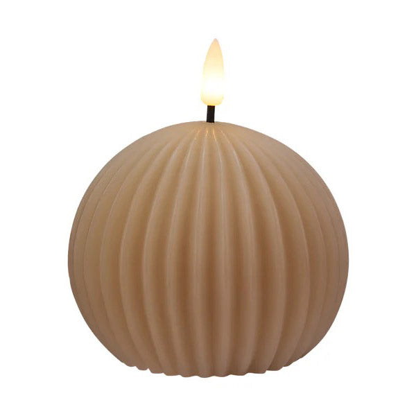 Maxwell and Williams – Let’s Get Lit – LED Round Wax Candle – Taupe (10cm)