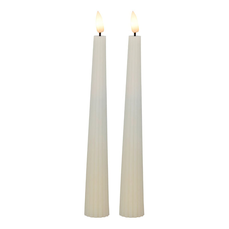 Maxwell and Williams Lets Get Lit LED Taper Wax Candle Soy - Set of 2 (24cm)