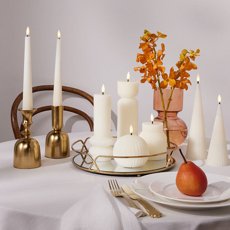 Maxwell and Williams Lets Get Lit LED Taper Wax Candle Soy - Set of 2 (24cm)