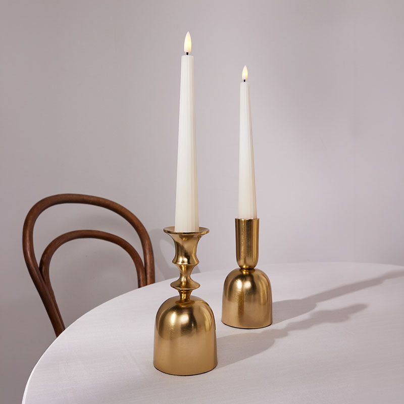 Maxwell and Williams Lets Get Lit LED Taper Wax Candle Soy - Set of 2 (24cm)