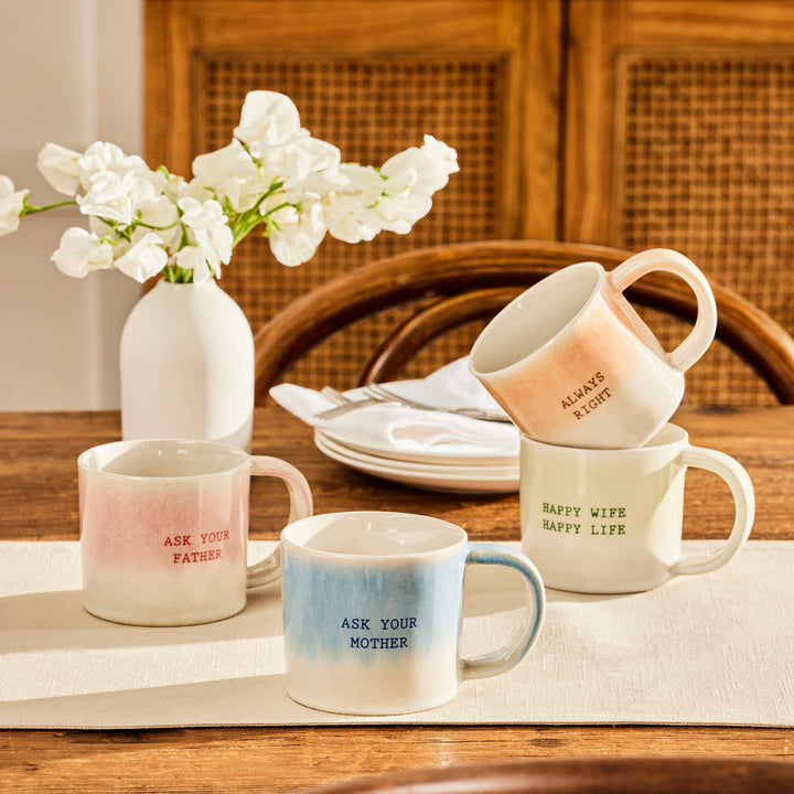 Maxwell and Williams - The Mug Club Quotes - Happy Wife Happy Life - 350ML