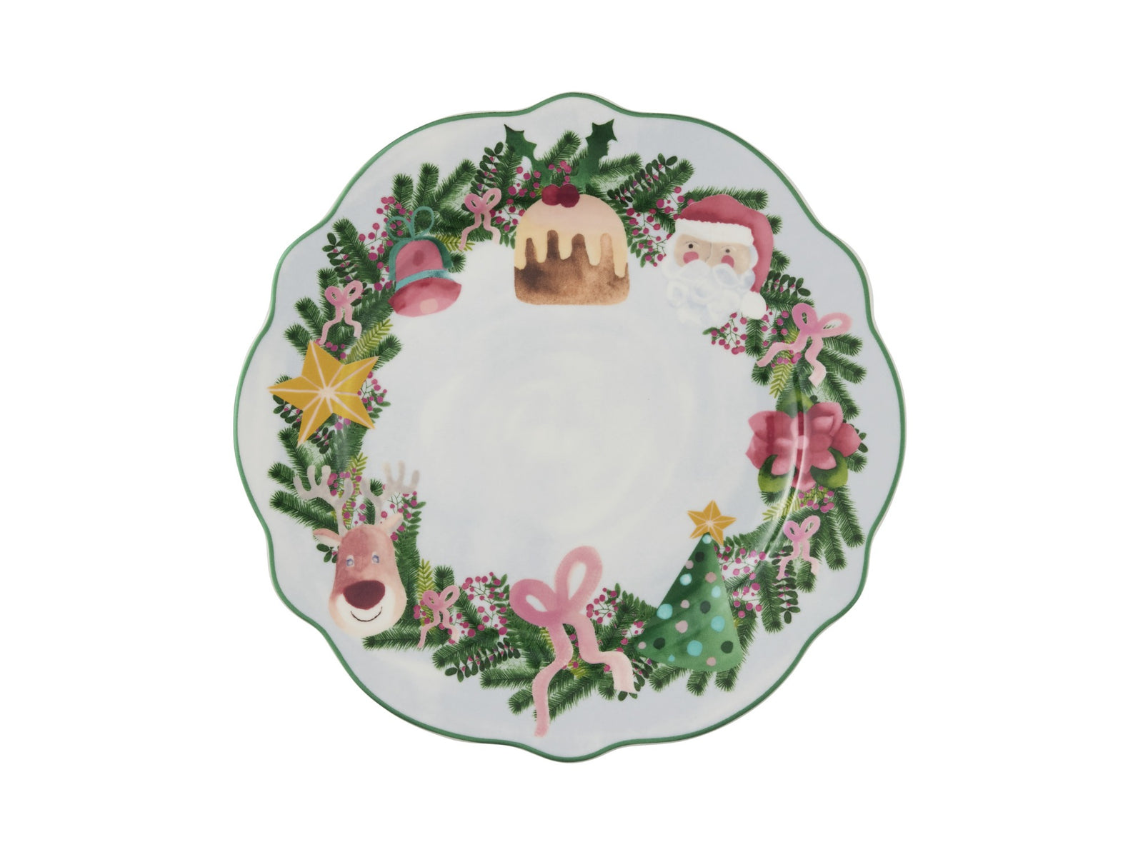 Maxwell and Williams - Tis the Season Blue Scallop Rim Plate 20cm(D)